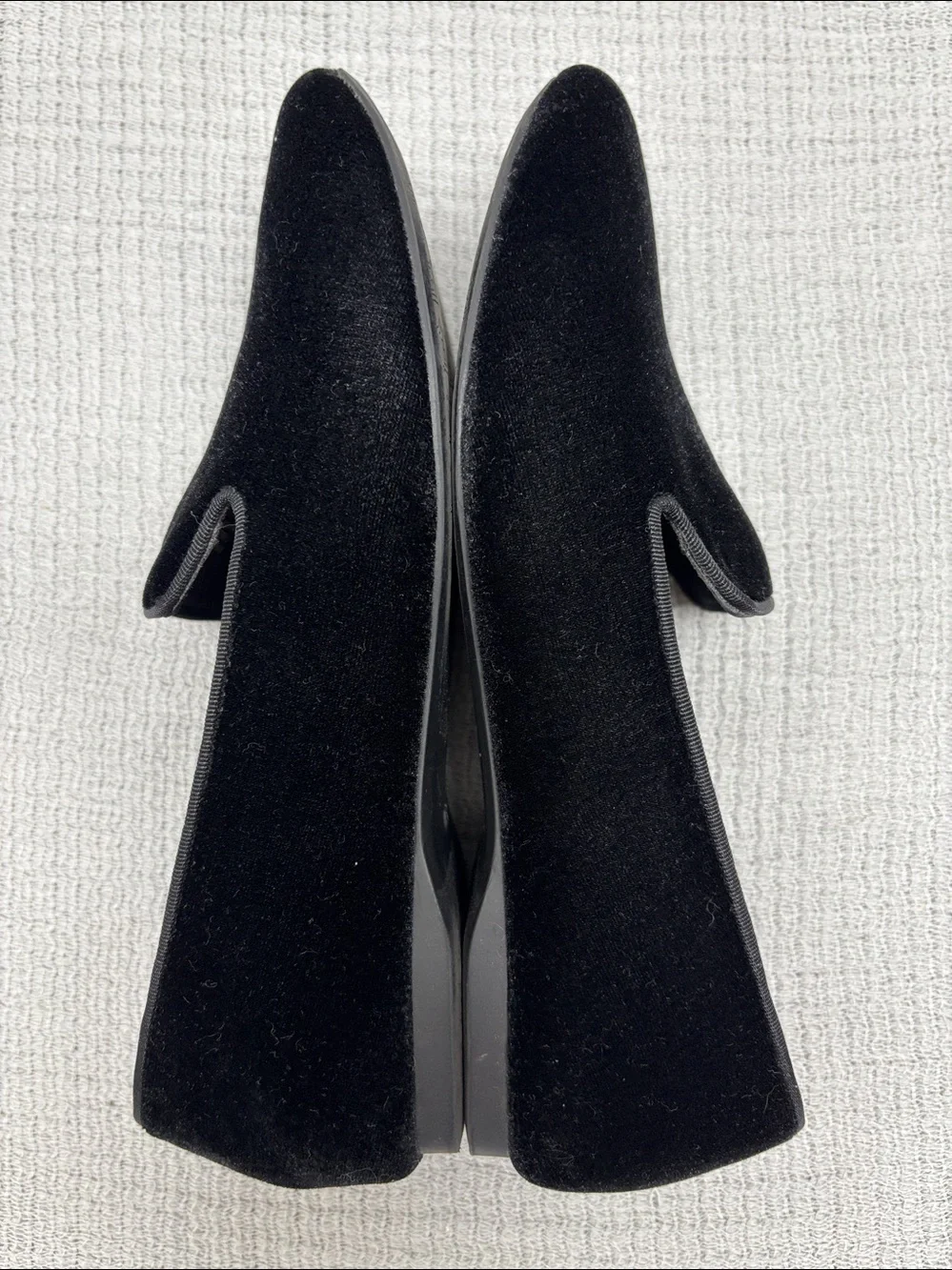 Birdies The Starling Black Velvet Slip On Classic Flat Loafer Women's Size 6.5